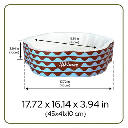 Hikiwee Premium White Kraft Corrugated Cat Scratcher Bed - Calming Sunken Flower Shape, Leopard Print/Art Deco/Mint Chocolate Animal Print, for Sensitive Cats, Heavy-Duty Scratch-Ready Less-Shedding Paperboard, Anti-Dust Base, Cozy Feel, Easy to Refresh