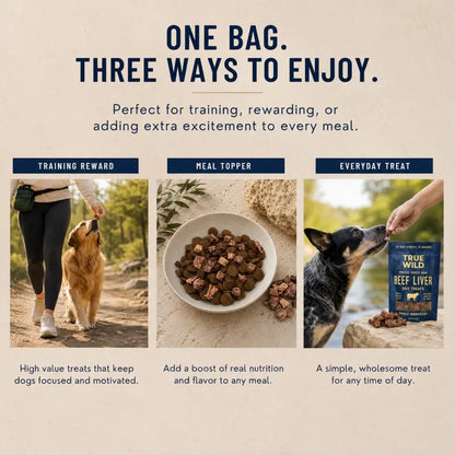 True Wild Freeze Dried Dog Treats- Premium Single Ingredient Snacks for Dogs