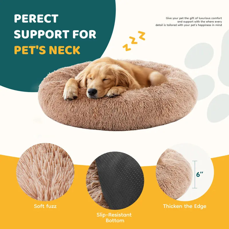 Sweetcrispy Large Dog Orthopedic Memory Foam Sofa Bed - 3-Sided Bolsters, 20.0In L X 24.0In W X 8.0In Th, Waterproof Fleece Detachable Cover, Non-Slip Base, Joint Relief, Alleviate Pressure Points, Extra Neck & Head Support, 24-48Hr Recovery Time